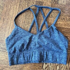 Joy Lab Grey Heather Sports Bra Medium Impact Size Medium Cross Strappy Back